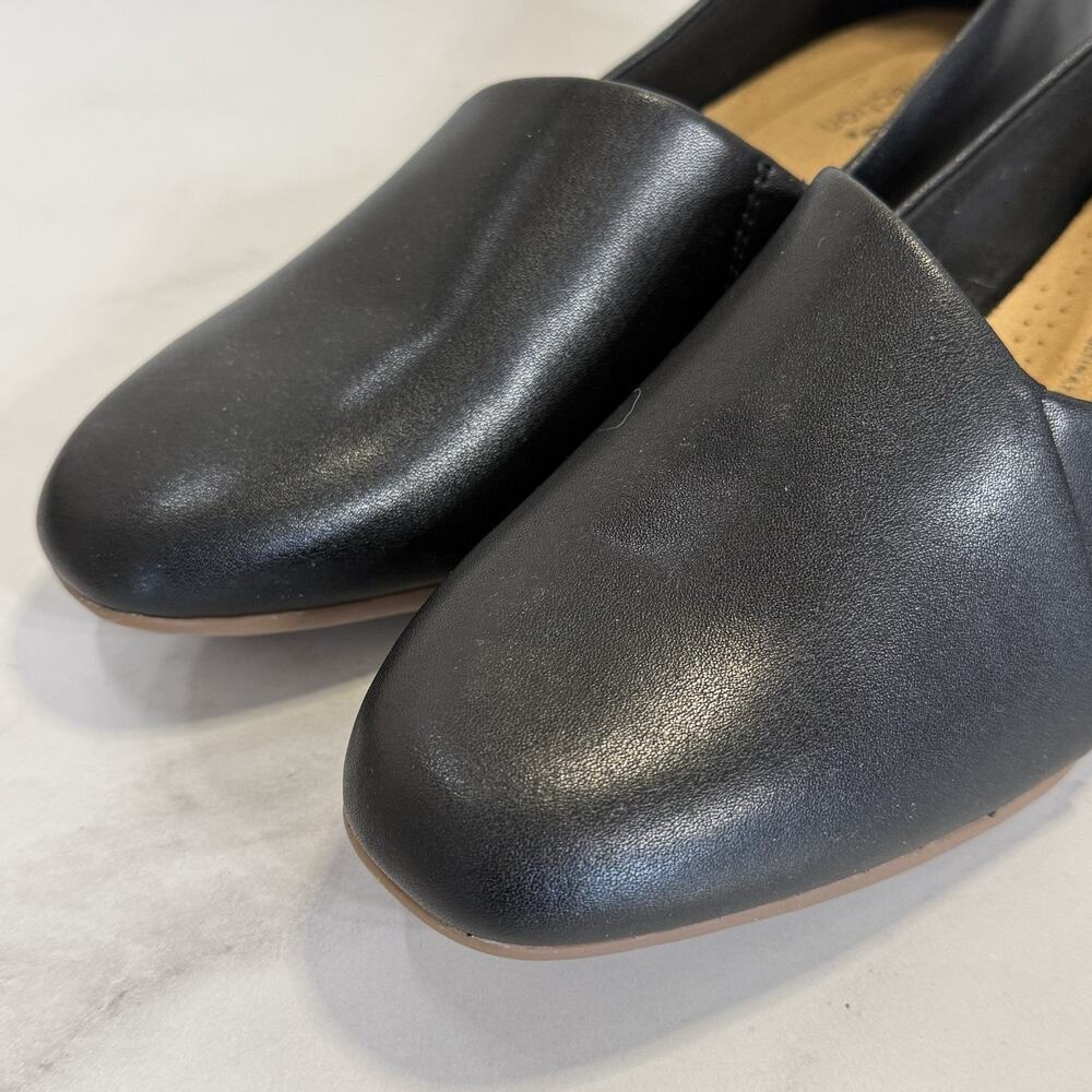 Clarks Juliet Palm Leather Slip On Women’s Size 7.5W Black Casual Loafers NEW - Picture 4 of 9